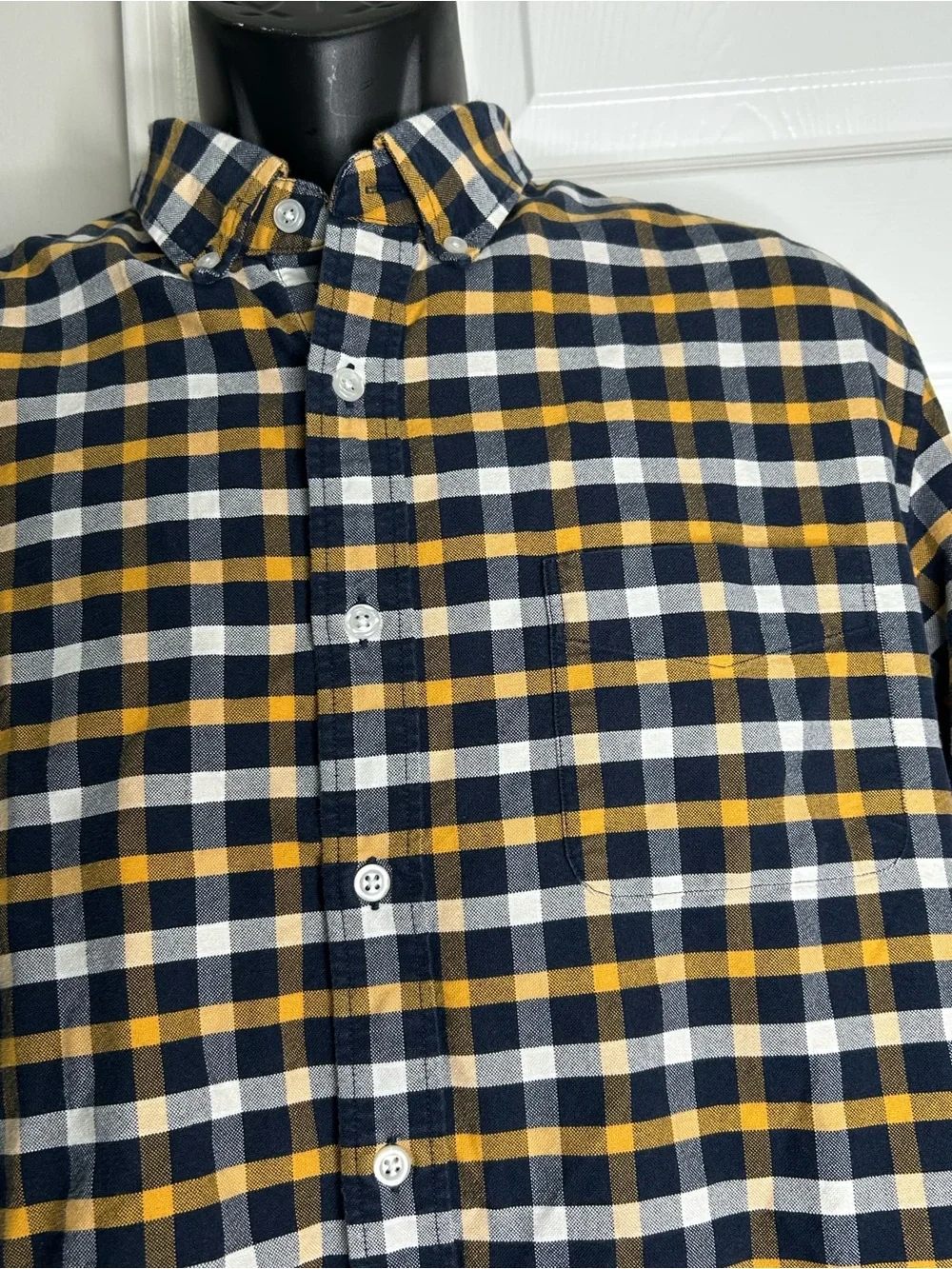 J.Crew Men’s Flex Oxford Slim Fit Plaid Button Down Shirt Size L 100% Cotton